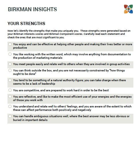 Birkman Assessment For College Planning 